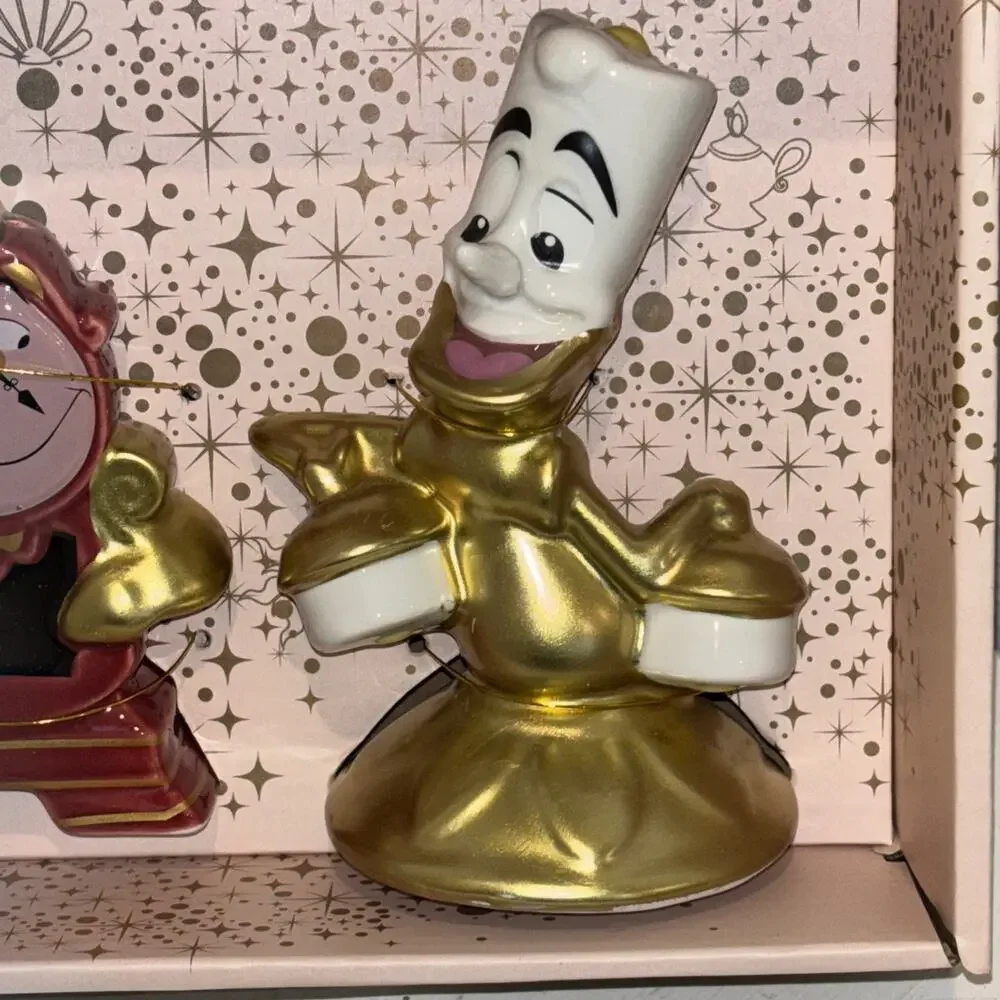 Disney Princess Beauty & The Beast Cogsworth & Lumiere Salt & Pepper Shakers Set